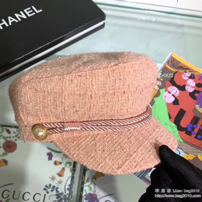 CHANEL香奈兒 2018秋冬小香風火爆經典款 時尚八角帽 百搭英倫軍帽 LLWJ6298